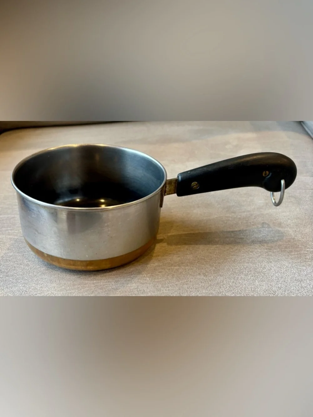 Revere Ware 1801 Copper Bottom 1 Qt Sauce Pan Pre-1968 Double Ring